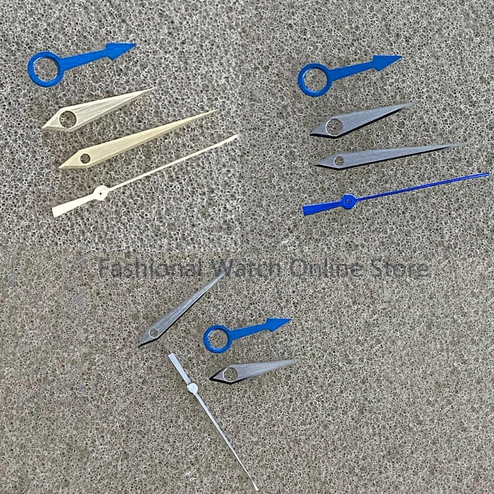 New Watch Hands for NH34 Movement Watch Accessories with Silver/ Blue/ Gold Seconds Without Luminous Four -needle