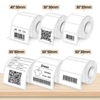 E210 Label Printer Paper Label Sticker 50*80mm 50*30mm 50*50mm 40*30mm 30*20mm Compatible M110 M220