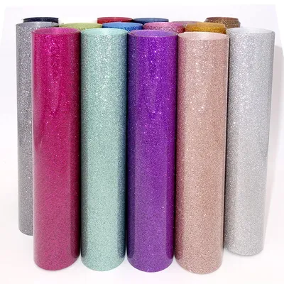 Glitter Heat Transfer Vinyl Iron On T-shirt DIY Craft For Clothes HTV Shirt High Elastic Decor Film