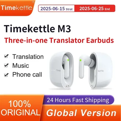 TimeKettle M3 Language Simultaneous Translator Headset Business Interpretation Earphone Travel Voice Translation Earbuds