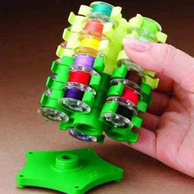 Sewing Bobbins Tower Storage Clips Stand for 30 Thread Spool Plastic Holder Clamps Organizer Sewing