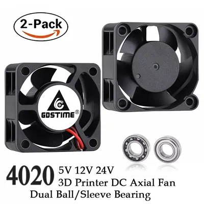 2PCS Gdstime 40mm 24V 12V 5V 4020 Mini Computer Case Cooling Fan Ball Bearing Sleeve Bearing 2Pin