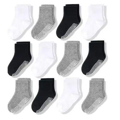 Boys Girls 12 Pairs Cotton Non Slip Socks Newborn Baby 1-3year Anti Skid Soles Floor Unisex Sock for