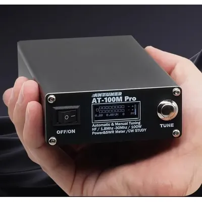 ANTUNER AT-100M Pro 100W 1.8MHz-30MHz ATU-100 ATU-100M QRP Antenna Tuner Morse Code SWR Meter Power Meter For HF Radio