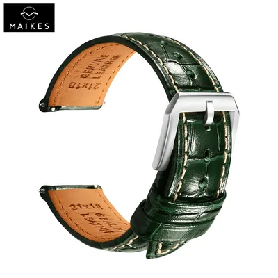 Maikes Luxury Leather Watch Strap 20mm 21mm 22mm Accessories Watchbands Braceletes For Rolex