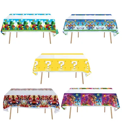 Mario Tablecloth Birthday Party Decorations Baby Shower Disposable Tableware Super Bros TableCover