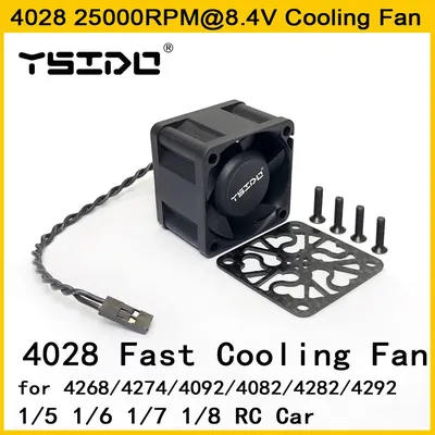 YSIDO 4028 Fast Cooling Fan 25000RPM@8.4V for ARRMA Traxxas 1/5 1/6 1/7 1/8 RC Car 4292 4282 4274