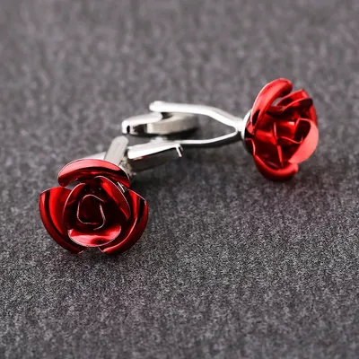 KFLK brand men's shirt cuff button The red rose cufflinks wedding gift button 2018 new products