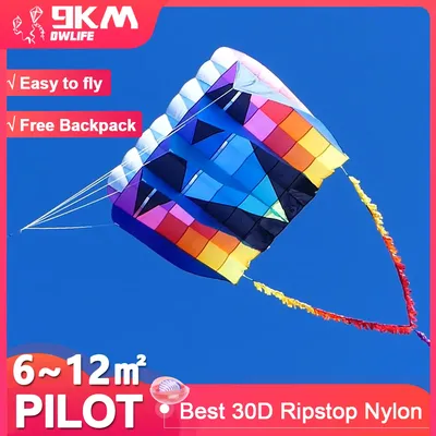 9KM 6㎡~12㎡ UltraFoil Pilot Lifter Kite Line Laundry Soft Inflatable Kite Without Tails 30D Ripstop Nylon (Wholesale available)