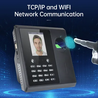 Biometric Time Clock Attendance Machine for Employees 5 Languages System Support TCP/IP WIFI Network USB Port Data for Office