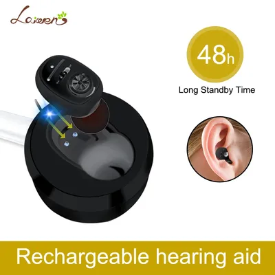 CIC Hearing Aid Rechargeable High Power Sound Amplifier Digital Hearing Aids Invisible Waterproof