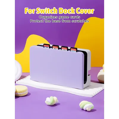 1Pcs Dock Cover for Switch OLED/NS,Switch Game Card Storage Case,Holds 5 Game Cards, Protects the