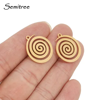 5pcs Stainless Steel Spiral Charms Pendants for DIY Jewelry Making Women Necklace Accessories