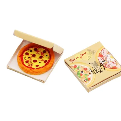 1Set 1:12 Dollhouse Miniature Pizza with Packing Box Model Kitchen Food Decor Toy Doll House