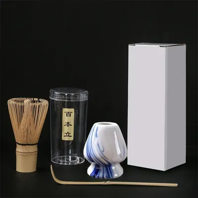 Tea Brush Matcha Stirring Brush Tea Brush Stand Japanese Tea Ordering Tools 3pcs Tea Spoon Tea