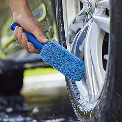 Car Wheel Wash Cleaning Car Wash Portable Microfiber Wheel Tire Rim Brush for Car with Plastic