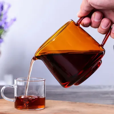300/550ml Colour Clear Glass Measuring Cup With Handle Milk Jug Cafe Creamer Cup Juice Tea Coffee