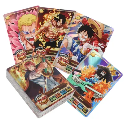 50Pcs One Piece Card English Version Holographic SSR Collection Cards Luffy Shanks Anime Character
