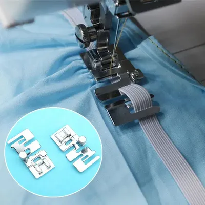 1pcs25mm Domestic Sewing Machine Parts Foot Presser Foot Rolled Hem Feet Elastic Cord Band Fabric