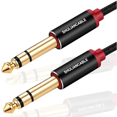 Lungfish Guitar Instrument Cable, 6.35mm TRS Stereo Audio Cable Male to Male for Electric Guitar,