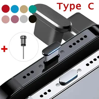 Type C Phone Dust Plug Set USB Type-C Port and 3.5mm Earphones Jack Plug For Samsung Huawei Xiaomi