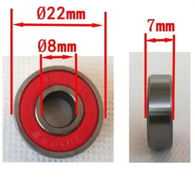 10pcs 608 2RS 8x22x7mm Red Skateboards Wheels ABEC-9 Miniature Shafts Tool Skate Scooter Steel