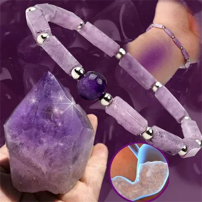 Natural Amethyst Body-purify Slimming Bracelet Stone Energy Bracelets for Women Fatigue Relief