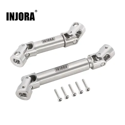 INJORA V2 Stainless Steel Center Drive Shafts for 1/18 RC Crawler TRX4M Defender Bronco Upgrade
