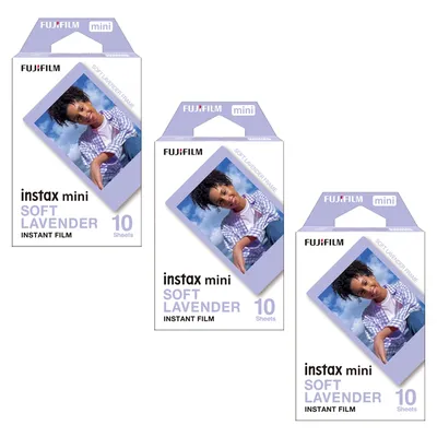 Fujifilm Instax Mini Color Film Soft Lavender Film 10-30 Sheets For Fuji Mini 12 11 8 9 7s 25 26 70