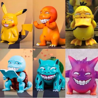 TOMY Anime Pokemon Funny Funny Freak Pikachu Bulbasaur Charmander Squirrel PVC Action Figure Model