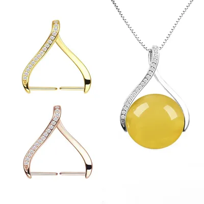 Brass Micro Pave CZ Pendant Pinch Bails Ice Pick Charm Buckles Clip Connector Supplies Clasps Bail