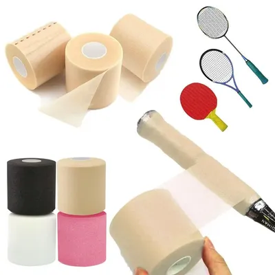 1/2Pcs PU Foam Bandage Elbow Pads Badminton Racket Overgrip Shock-absorbing Handle Membrane Elastic