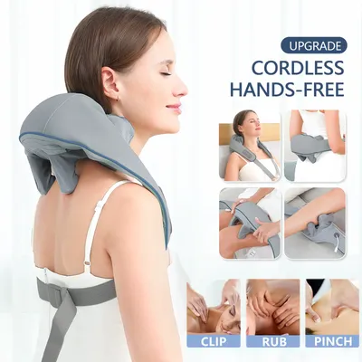 Foreverlily Wireless Neck And Back Massager Neck And Shoulder Kneading Massage Shawl Neck Cervical