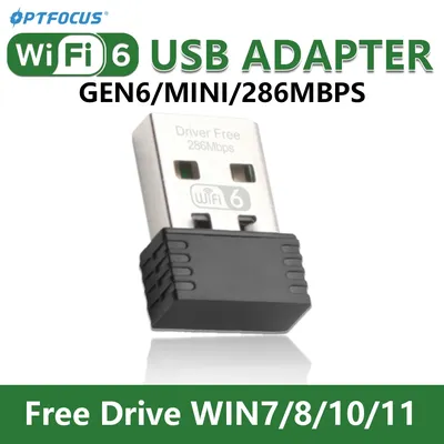 OPTFOCUS Wifi6 2.4G 286mbps USB Wifi Adapter For PC Adaptador wifi 6e Dongle Usb Mini Wireless Wi Fi