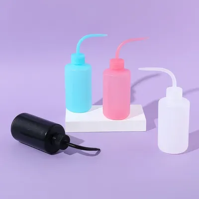 250ml Bulk Squeeze Water Squirt Bottles for Liquids with Narrow Mouth & Scale for Rinse Bottle