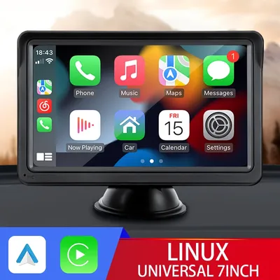 Hippcron 7inch Car Radio Multimedia Video Player Wireless Carplay And Wireless Android Auto Touch