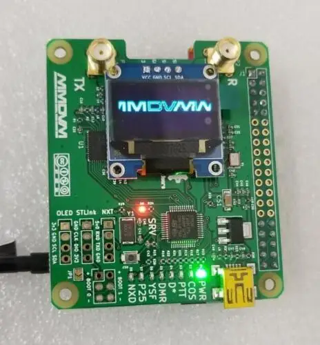 MMDVM_HS_Dual_Hat Duplex MMDVM Hotspot UHF/VHF P25 DMR YSF NXDN Pi + OLED solded on board + Antenna