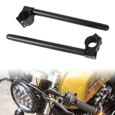 Black Motorcycle Handlebar Racing Adjustable CNC 32 33 35 36 37 39 41 45 48 50 51 MM Clip On Fork