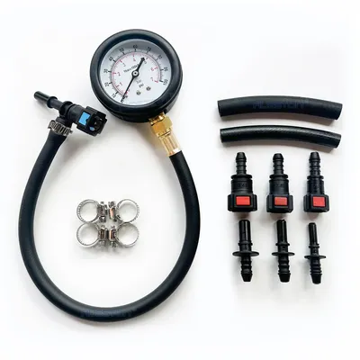 Fuel Pressure Test Kit - Quick Connected Fuel Injection Pump Pressure Tester Gauge 0-100PSI with