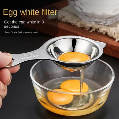 1pc Stainless Steel Egg Yolk Separator Egg White Separator Egg Divider Tool For Cooking Baking