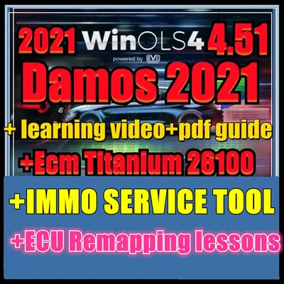 Newest WinOLS 4.51 With Plugins Vmwar +2021 Damos +ECM TITANIUM+ IMMO SERVICE Tool+ ECU Remapping