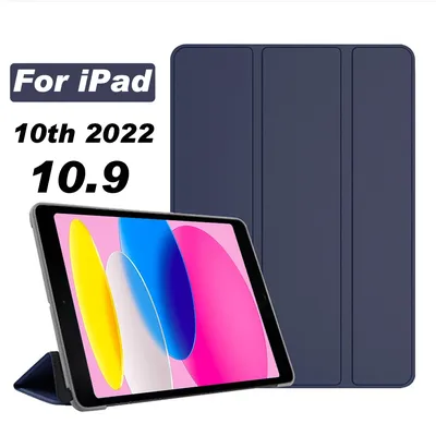 For New iPad 10 2022 10th Generation A2696 PU Leather Tablet Folding Smart Cover Funda for Apple