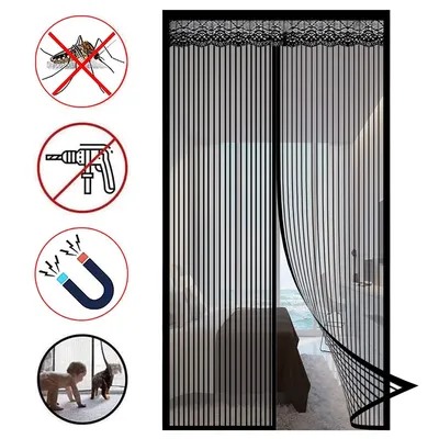 2024 New Magnetic Screen Door Curtain Anti-Mosquito Net Fly Insect Screen Mesh Automatic Closing