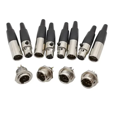 Mini XLR 3 Pin 4 Pin 5 Pin 6 Pin Female Plug Male Socket Microphone Audio Connector Cable Soldering