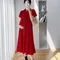 Maternity Dress Summer Korean Polka Dot Short Sleeve Matching High Waist Stylish Dress for Pregnant Women Pregnancy Clothes