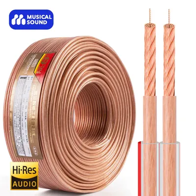 Musical Sound Pure Copper Stereo Audio Speaker Wire & Cable DIY HIFI Audio Line Oxygen Free Pure Copper Speaker Cable Wire