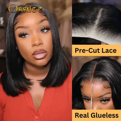 Ossilee 5x5 HD Lace Closure Wig Straight Bob Wig 13x6 Lace Front Human Hair Wigs 5x5 Bob Hair Wig