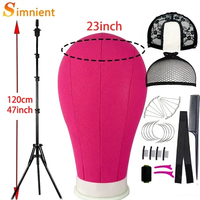 New Training Mannequin Head Canvas Block Head Display Styling Mannequin Manikin Head WigTripod Stand