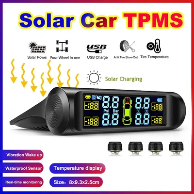 Intelligent TPMS Solar Tyre Pressure Monitoring System Parking Sensors For Cars Temperature Tire Air