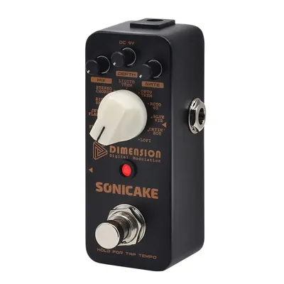 SONICAKE 5th Dimension Digital Modulation Effects Pedal w/h 11 Effects of Phaser,Flanger,Chorus,Tremolo,Vibrato,Autowah Sampling